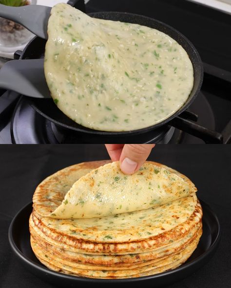 These soft and fluffy flatbreads are perfect for a quick and versatile meal. Made with simple ingredients like flour, milk, eggs, and olive oil, they can be enjoyed as a snack, used as a wrap for savory fillings, or served alongside your favorite soups and stews. The addition of cheddar cheese and fresh parsley adds a burst of flavor, making them a delightful option for breakfast or light meals. Plus, they can be customized with different herbs and spices for endless variations. Preparation time Quick And Easy Flatbread Recipe, Cheesy Potato Bites, Easy Flatbread Recipes, Easy Flatbread, Vegan Substitutes, Light Meals, Potato Bites, Dairy Free Cheese, Flatbread Recipes