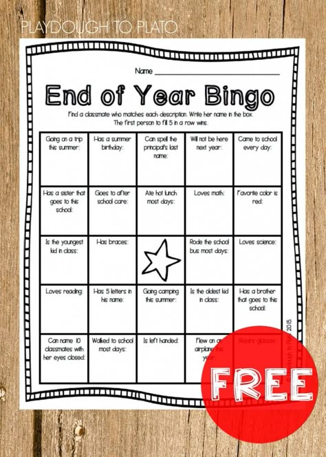 End of the Year Bingo. Fun way to reminisce about the past school year and look forward to summer break. Eoy Activities, End Of Year Party, End Of Year Activities, School Coloring Pages, 4th Grade Classroom, Water Table, End Of School Year, Diy Water, Classroom Fun