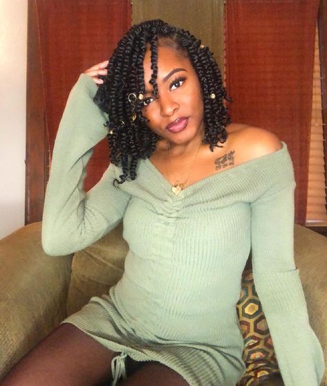 Shoulder Length Passion Twists Passion Twists Hairstyle Shorts, Passion Twists Shoulder Length, Shoulder Length Passion Twists, Fierce Hairstyles, New Year Hairstyle, Passion Twists, Hair Boutique, Hair Twist, Twist Styles