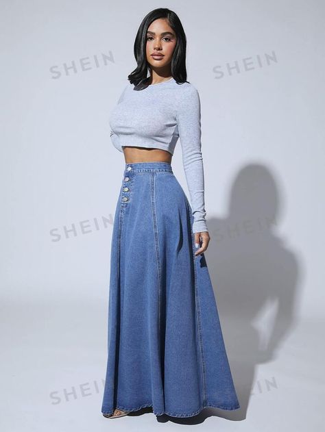 Denim Skirt Women, Denim Skirts, Fashion Online Shop, Online Fashion, Denim Women, All Fashion, Men's Clothing, Denim Skirt, Latest Trends