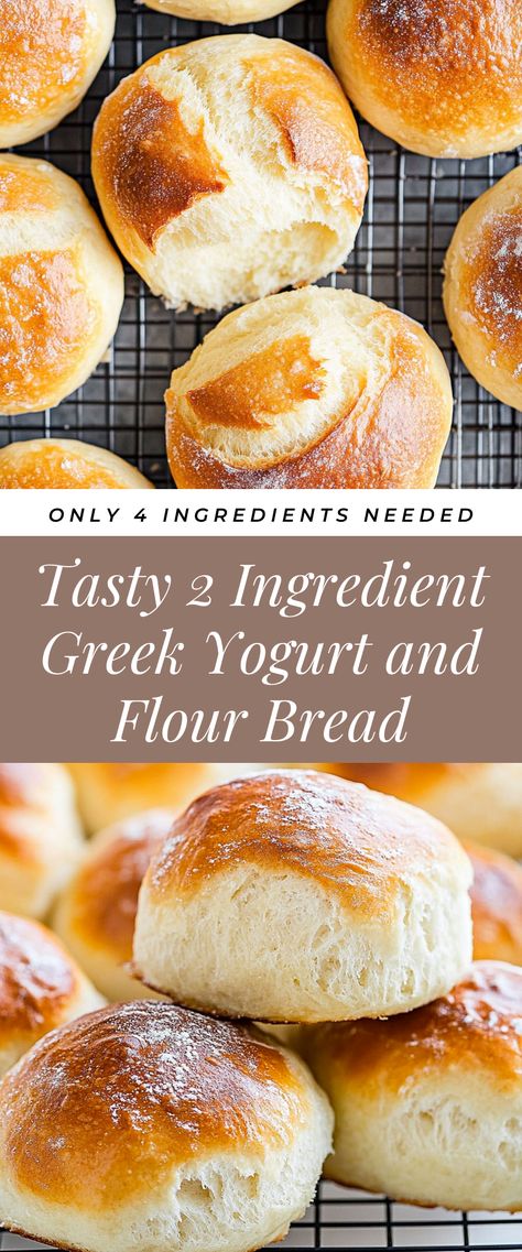 Image for Tasty 2 Ingredient Greek Yogurt and Flour Bread Homemade Bread For Dipping, Homemade Bread Healthy Simple, Home Made Bread Healthy, Yogurt Pastry Recipe, Easy And Quick Bread Recipes, Yoghurt Dough Recipes, Quick Bread With Yogurt, Bread Greek Yogurt Recipe, Yogurt Dinner Rolls