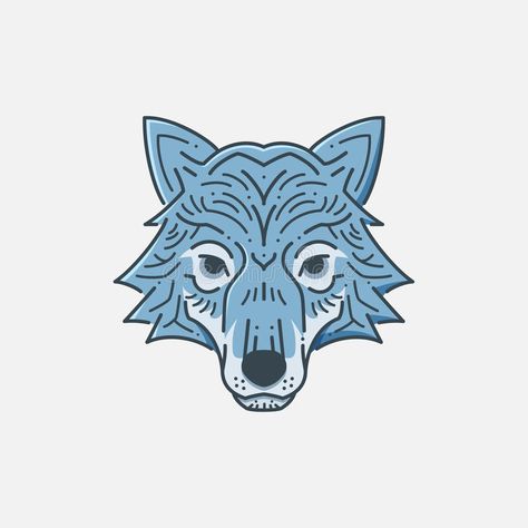 Wolf head stock illustration