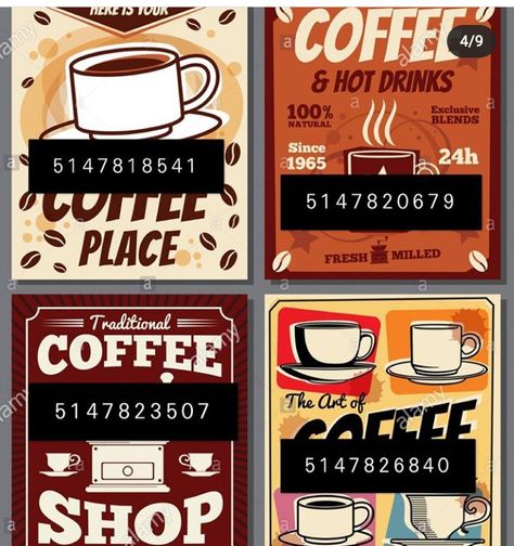 Bloxburg Id Codes For Pictures Cafe, Bloxburg Cafeteria Decals, Retro Cafe Bloxburg, Bloxburg Police Decals, Bloxburg Retro Diner Decal Codes, Poloroid Decals For Bloxburg, Bloxburg City Name Decals, Coffee Bloxburg Decals, Roblox Cafe Decals