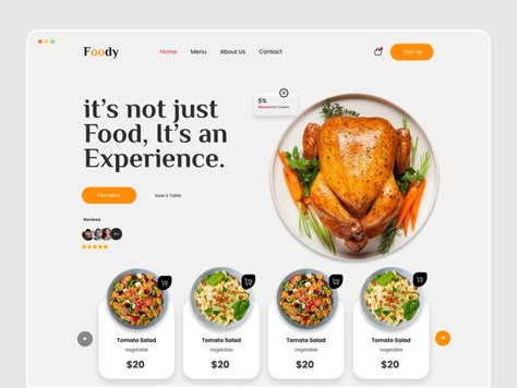 Foody Restaurant Landing Page UI by Tazrin on Dribbble Restaurant Landing Page, Cooking Website Design, Food Landing Page Design, Food Website Design Inspiration, Resturant Logo, Food Website Design, Landing Ideas, Restaurant Website Design, Landing Page Ui