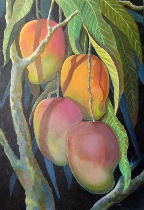 Mango Tree Painting, Mango Painting, Mango Images, Fruit Artwork, Mango Tree, Fruit Wallpaper, Caribbean Art, Summer Painting, Black Art Painting