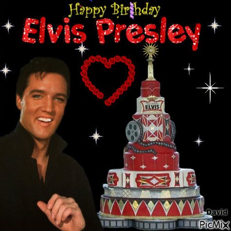 Happy Birthday Elvis Elvis Gif, Elvis Presley's Birthday, Happy Birthday Elvis, Elvis Birthday, Birthday Animated, Happy Birthday Gif, Birthday Wishes Gif, Birthday Wishes For Him, Birthday Memes