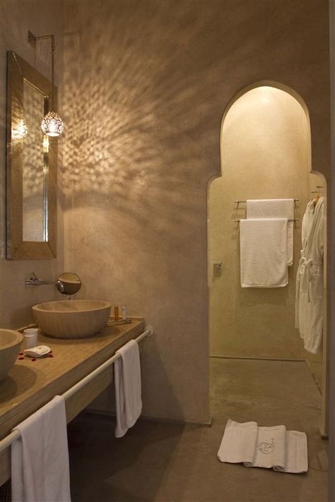 Moroccan Bathroom Decor, Moroccan Houses, Moroccan Bathroom, Design Villa, Moroccan Homes, Moroccan Interiors, Design Bathroom, Design Hotel, Moroccan Decor