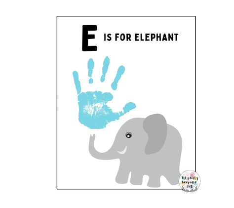 Letter E Handprint Craft Art Printable Template / Alphabet Crafts Letter E Handprint, Letter E Template, Elephant Handprint, Handprint Template, Art Craft Kids, Handprint Printable, E Is For Elephant, Easy E, Craft Preschool