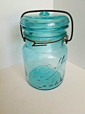 Nice collector item. Good condition considering age. Research shows it is probably 1920s or 30s. Glass Things, Ball Jar, Glass Ware, Pint Jars, Vintage Jars, Pickle Jars, Glass Canisters, Ball Jars, Vintage Bottles