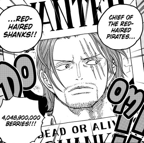 Shanks Bounty, Red Hair Shanks, One Piece Chapter, No Context, Chibi Girl, Anime Wall Art, Girl Short Hair, Cartoon Jokes, One Piece Manga