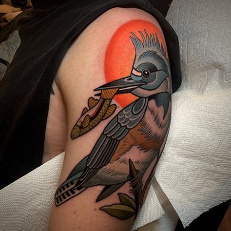 King Fisher Tattoo, Stay Humble Tattoo, Humble Tattoo, Kingfisher Tattoo, Belted Kingfisher, King Fisher, Neo Traditional, Kingfisher, Unique Tattoos