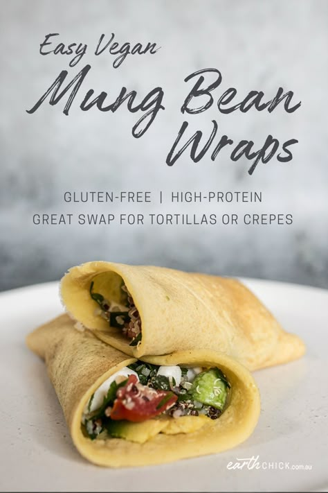 Vata Foods, Mung Bean Recipes, Gluten Free Tortillas Recipe, Savoury Crepes, Wraps Vegan, Vegan Crepes, Tortillas Recipe, Gluten Free Wraps, Crepes Recipe