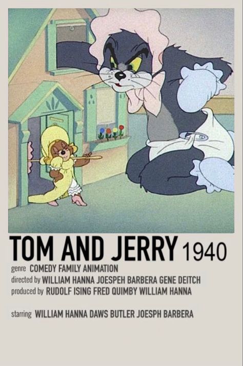 Tom And Jerry Movie Poster, Tom And Jerry Poster Vintage, Room And Jerry, Cartoon Posters Minimalist, Cartoon Movies Poster, Jerry And Tom, Tom And Jerry Vintage, Cartoons To Watch, Tom And Jerry Aesthetic