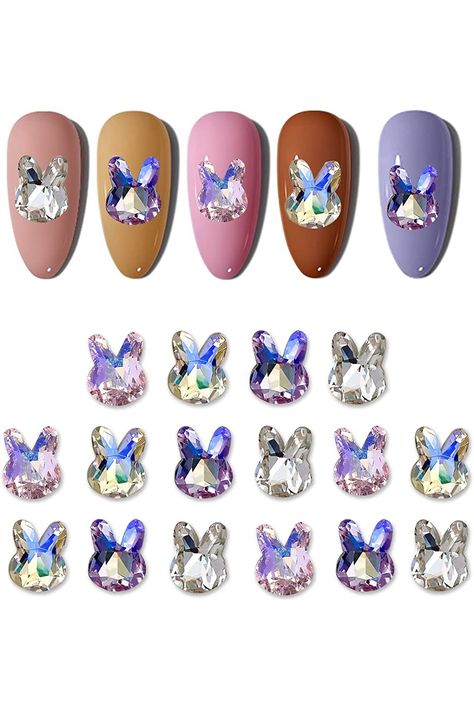 16 Pcs 3D Easter Bunny Nail Charms Crystals Rabbit Diamonds Rhinestones Gems for Acrylic Nails Design, Women Nail Art Decoration Craft Jewelry DIY. Women Nail Art, Acrylic Nails Design, Bunny Nails, Craft Jewelry, Nail Charms, Nail Art Decorations, Acrylic Nail Designs, Nails Design, Art Decoration