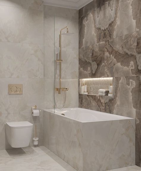 Dont want shower and tub together Toulet roll built into wall along with toilet brush cleaner Toilet Design With Bath Tub, Bathroom Ideas Built In Bath, Bath Tub Ideas For Small Bathroom, Toilet Cleaner Design, Shower And Tub Together, Built In Toilet, Bathroom Tub Ideas, Built In Tub, Bath Tub Ideas