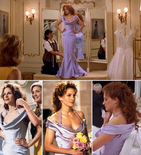 My Best Friend's Wedding - Julia Roberts My Best Friends Wedding Outfit, Julia Roberts My Best Friends Wedding Hair, Julia Roberts Dress, Julia Roberts My Best Friends Wedding, My Best Friends Wedding Dress, Iconic Dresses Movies, My Best Friends Wedding Movie, Movies Dresses, Friends Wedding Dress