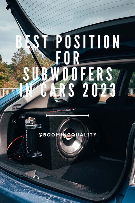 Subwoofer installed in trunk of a car Custom Subwoofer Enclosure, Cars 2023, Custom Car Audio, Audio Ideas, Feel The Music, Subwoofer Box Design, Car Audio Subwoofers, Types Of Sound, Subwoofer Enclosure