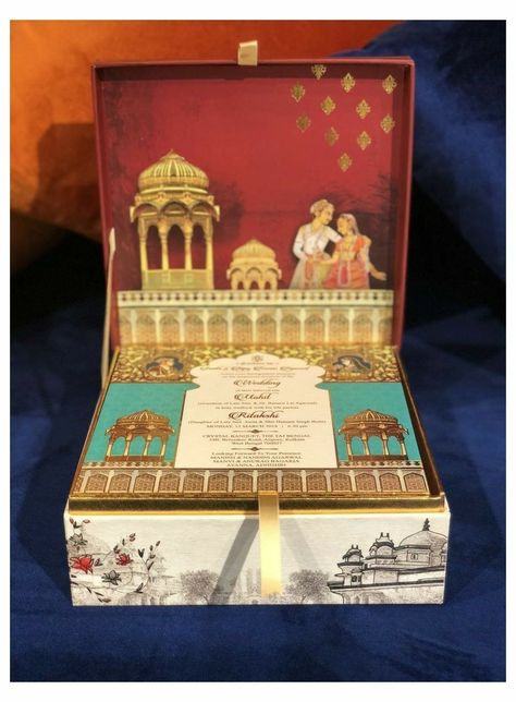 Wedding Cards Decoration Ideas, Kankotri Ideas Marriage, Luxury Wedding Cards Boxes, Indian Wedding Box Invitations, Wedding Box Cards, Luxury Wedding Cards, Kankotri Ideas, Wedding Invitation Box Ideas, Indian Wedding Cards Ideas