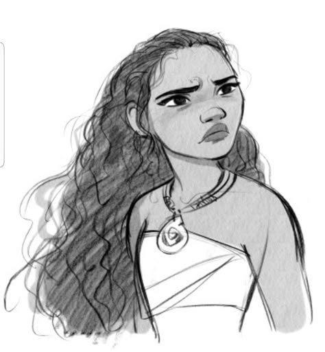 Draw Moana, Drawing Moana Characters, Moana Sketch, Moana Face Character, Moana Character Design, Moana Pencil Sketch, Moana Sketches, Moana Concept Art, Disney Character Sketches