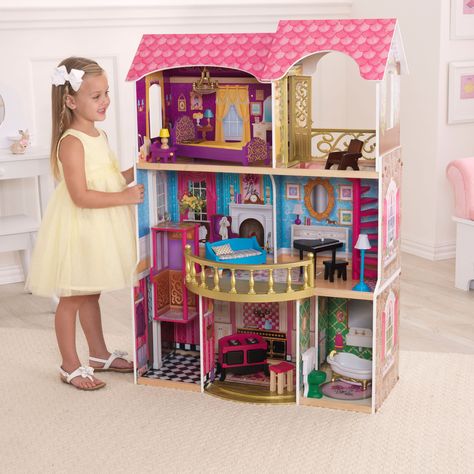 KidKraft Belmont Manor Dollhouse - Toy Dollhouses at Hayneedle Kidkraft Dollhouse, Four Rooms, Multiplication For Kids, Delta Children, Wooden Dollhouse, Barbie House, Wooden Dolls, Play House, Dollhouse Furniture