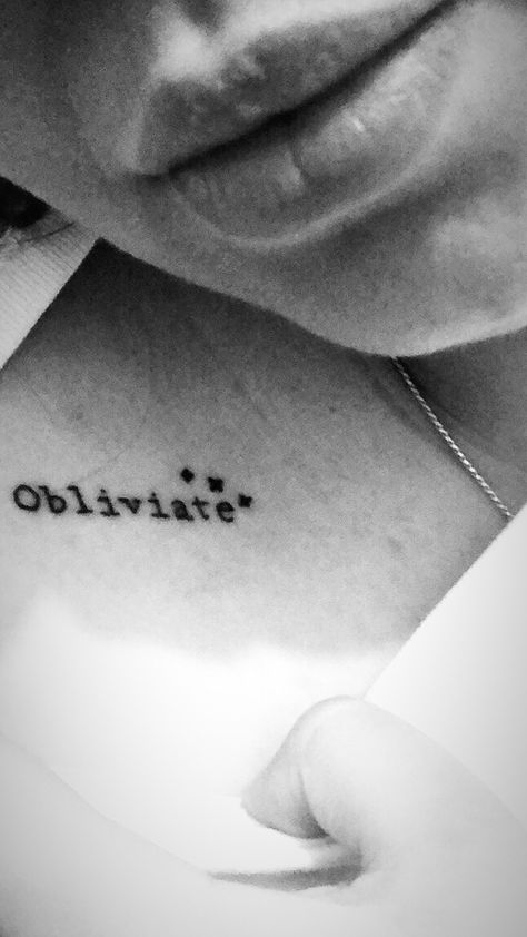 Obliviate Tattoo, Harry Potter Tattoo, Tattoo Quotes, Harry Potter, Tattoos