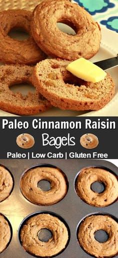 Cinnamon Raisin Bagels, Meals Gluten Free, Raisin Bagels, Cinnamon Raisin Bagel, Grain Free Breakfast, Postre Keto, Paleo Baking, Low Carb Dessert, Cinnamon Raisin