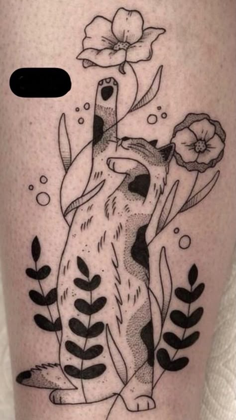 Cat Tattoo Designs, Cute Little Tattoos, Little Tattoos, Simplistic Tattoos, Creative Tattoos, Animal Tattoos, Love Tattoos, Pretty Tattoos, Cat Tattoo