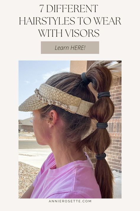 visor hairstyles Hairstyles For Visors Hats, Visor Hat Hairstyles, Visor Hairstyles, Long Hair Tips, Guest Hair, Wedding Guest Hairstyles, Long Hair With Bangs, Fancy Hairstyles, My Summer