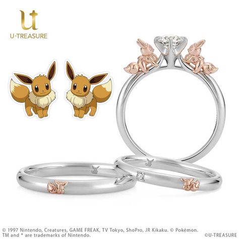 Pokemon Engagement Ring, Pokemon Wedding Ring, Pokemon Ring, Pokemon Shop, Pokemon Jewelry, Unique Ring Designs, Pokémon Diamond, Anime Wedding, Marriage Ring