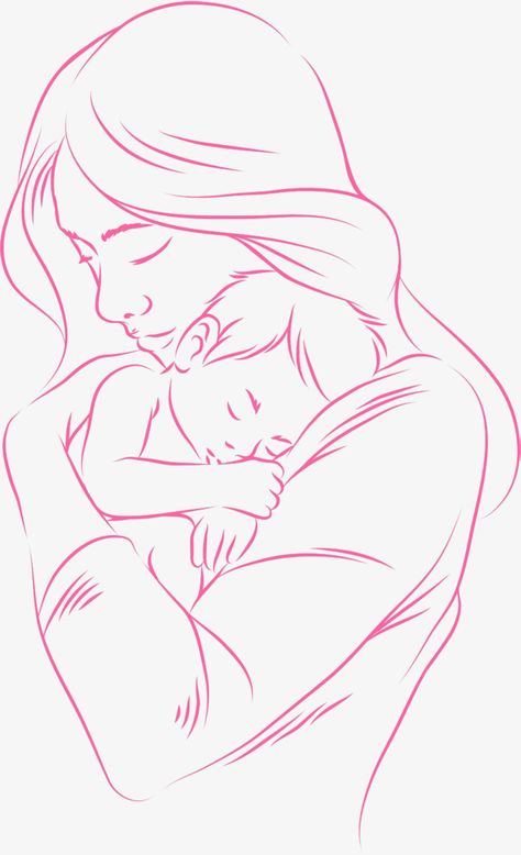 Mother Sketch, Mother And Child Drawing, Drawing Mother, Mother And Baby Tattoo, Mother Clipart, Mother Tattoos For Children, Mothers Day Drawings, Happy Clipart, Mom Drawing