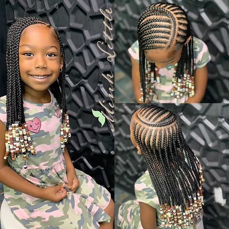 50 Kids Braids with Beads Hairstyles | Black Beauty Bombshells Kids Braids With Beads, Toddler Braided Hairstyles, Toddler Braids, Black Kids Braids Hairstyles, Lil Girl Hairstyles, Kid Braid Styles, Toddler Hairstyles Girl, Braids With Beads, Girls Hairstyles Braids