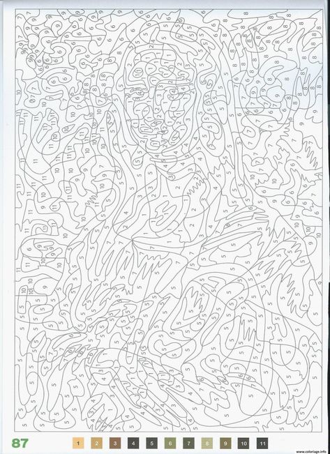 Famous Art Coloring, Disney Adult Coloring Books, Adult Color By Number, Coloring By Numbers, Colour By Number, Color By Number Printable, Abstract Coloring Pages, Pattern Coloring Pages, Detailed Coloring Pages