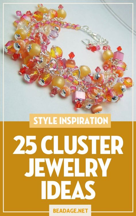 Cluster Earrings Tutorial, Diy Jewelry Making Ideas, Cluster Necklaces, Chip Bead Jewelry, Jewelry Making Ideas, Cluster Jewelry, Christmas Jewelry Diy, Handcrafted Beaded Jewelry, Keeping Busy