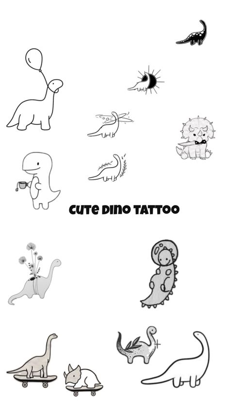 Dino Tattoo Ideas, Cute Dino Tattoo, Dino Tattoo, Cute Dino, Tattoos For Women, Tattoo Ideas, Tattoos