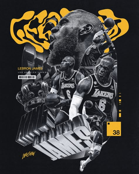 Sports Projects | Photos, videos, logos, illustrations and branding on Behance Lebron James Poster, Basketball Tshirt Designs, Graphic Design Styles, Nba Art, Sports Design Inspiration, Basketball Posters, Sport Poster Design, Direction Graphic Design, Basketball Art