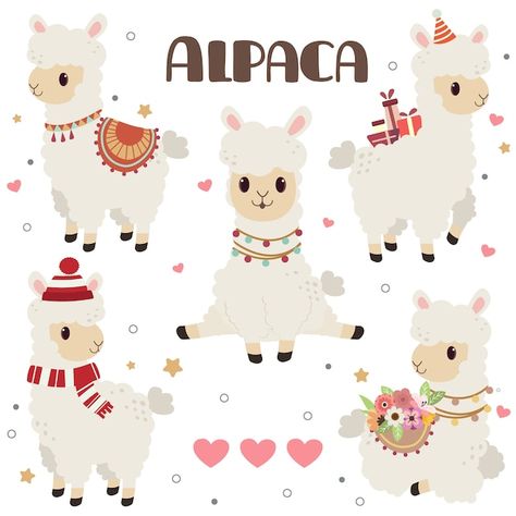 Alpaca Drawing Cute, Alpaca Drawing, Llama Face, Animal Life Cycles, Zestaw Ikon, Felt Crafts Patterns, Cute Alpaca, Background Flower, Llama Alpaca