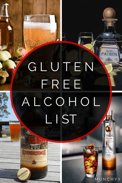 Gluten Free Alcohol List Alcohol List, Tarte Vegan, Gluten Free Drinks, Gluten Free Info, Gluten Free Alcohol, Gluten Free Beer, Productive Life, Going Gluten Free, Gluten Free Living