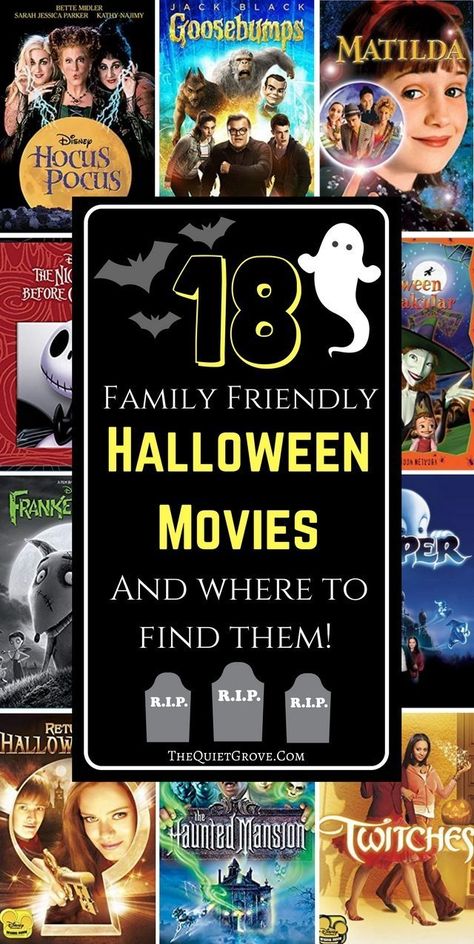 The Ultimate List of Family Friendly Halloween Movies Family Friendly Halloween Movies, Scary Godmother, Halloween Movies List, Suspense Movies, Movies Family, Kids Halloween Gifts, Scooby Doo Halloween, Great Pumpkin Charlie Brown, Dvds Movies