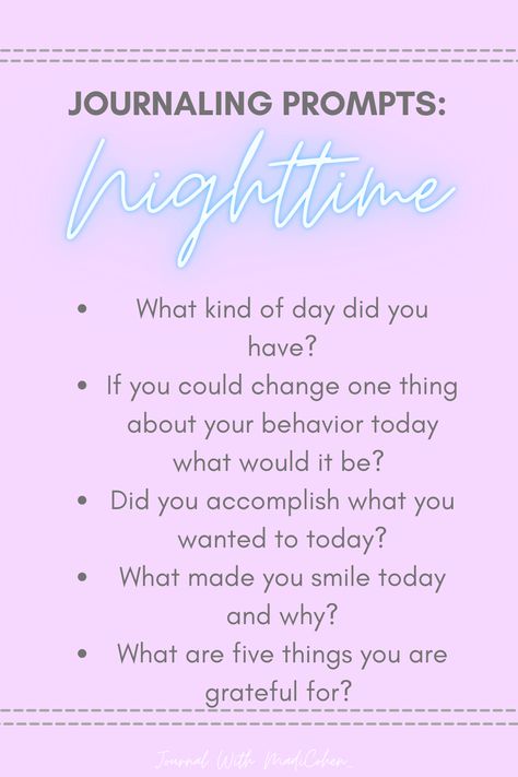 The last addition of journaling prompts for the day is nighttime. Take some time to wind down before you go to sleep to reflect on these prompts. If you have noticed, I ended each guide with a gratitude prompt. I did this because I believe gratitude is the more important thing. Use my FREE guide to aid your bullet journal experience. Follow for more inspiration, tips, and guides! #bulletjournaling #freeguide #journalingprompts Reflection Of The Day, Manifestation Journal Prompts Night, What To Write In A Daily Journal, Journal Prompts Before Sleep, Journal Prompts For Sleep, Journaling Before Sleep, Journal Before Sleep, Gratitude Before Sleep, End Of Night Journal Prompts