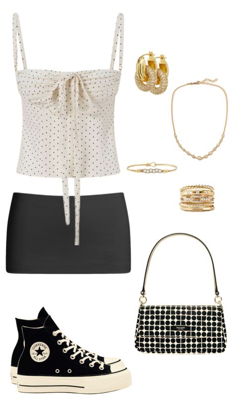 black and white outfit // style inspo // date night outfit // polka dot top // kate spade White Top Outfit, White Tops Outfit, Black And White Outfit, Top Outfit, White Outfit, Outfit Style, White Outfits, Night Outfits, Dot Tops