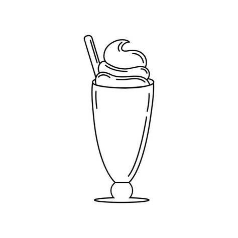 Milkshake Illustration, Factory Illustration, Milkshake Glasses, Ice Cream Cocktails, Cream Illustration, Ice Cream Factory, Factory Logo, Ice Cream Illustration, Cocktail Illustration