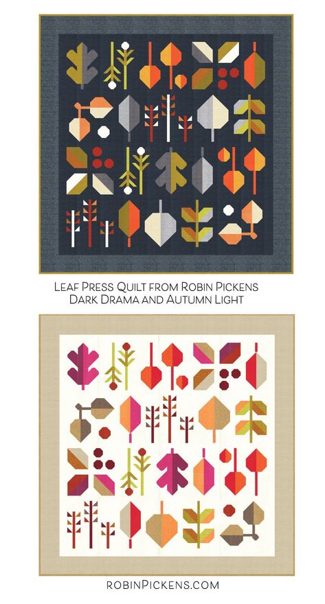 Robin Pickens Quilt Patterns, Fall Quilts Autumn, Fall Quilt Blocks, Leaf Quilt Block, Autumn Quilts, Green Quilts, Leaf Quilt, Quilt Instructions, Fall Quilt Patterns