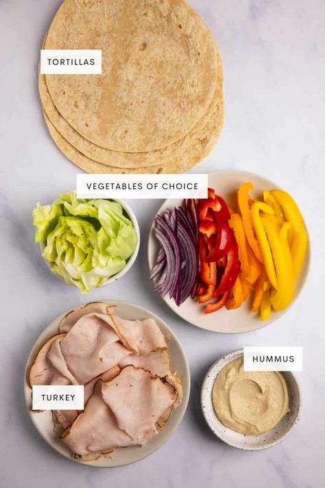 Turkey Hummus Wraps | Begin With Balance Turkey Hummus Wrap, Wraps Recipes Turkey, Healthy Turkey Wraps, Turkey Wraps Healthy, Intentional Eating, Hummus Wrap Recipe, Hummus Wraps, Turkey Wrap Recipes, September Recipes