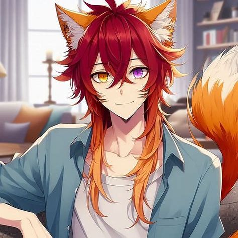 Anime Fox Boy, Npc Ideas, Dnd Npc, Fox Boy, Anime Male, Japon Illustration, Anime Pictures, Random Anime, Oc Ideas