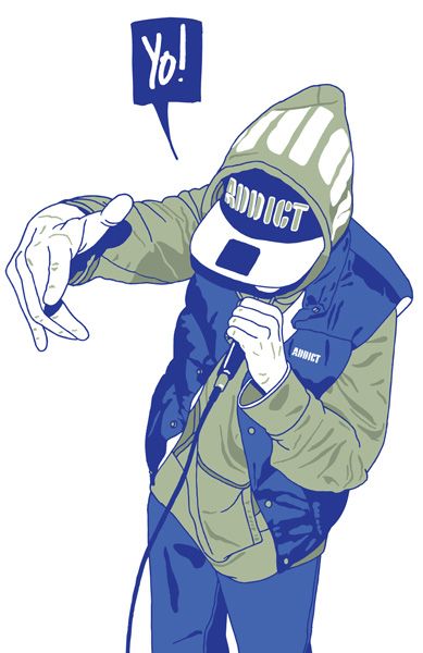 Addict clothing Rapper Illustration, Camberwell College Of Arts, Hip Hop Clothing, Clothing Sketches, Music Illustration, Anatomy Sketches, Illustration Agency, Hip Hop Outfits, Fashion Music