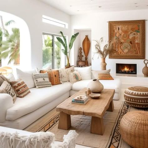 Bohemian Living Room Decor Boho Chic, Living Room Design Boho, Bohemian Living Room Decor, Boho Living Room Decor, Estilo Boho Chic, Apartment Furniture, Decor Home Living Room, Boho Living Room, Living Room Inspo