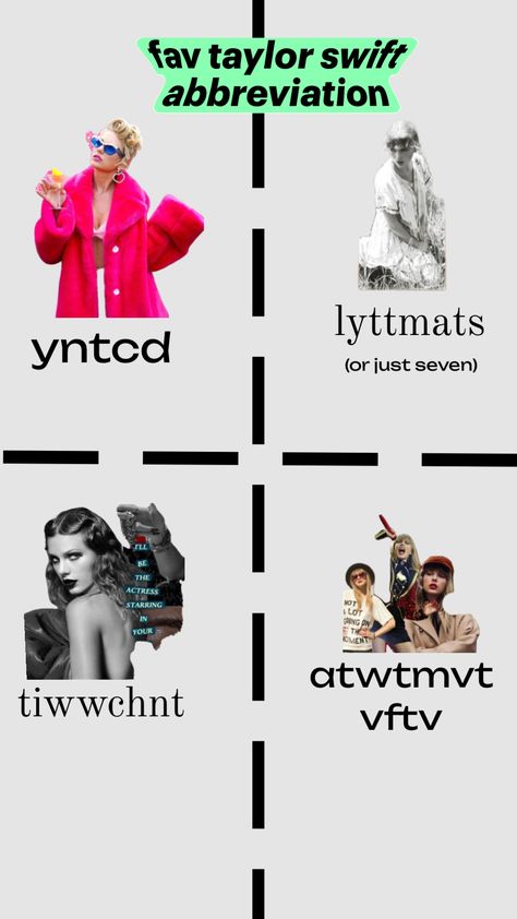 Fav taylor swift abbreviation!! #tayloralisonswift #taylorswift #music #atwtmvtvftv #lyttmats #yntcd #tiwwchnt #redtv #folklore #lover #reputation Lover Reputation, Taylor Alison Swift, Your Aesthetic, Creative Energy, Taylor Swift, Swift, Cd, Actresses, Energy