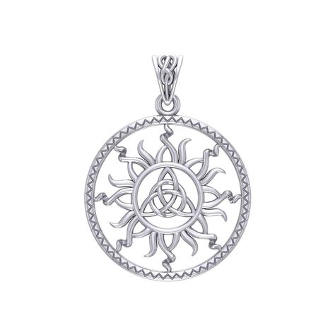 From Beach Life Treasures, this Sterling Silver Celtic Sun Triquetra Pendant was created with passion and care. Showcasing the unmatched craftsmanship of Beach Life Treasures Artisans, it is the highest quality 925 true sterling silver. Meticulously crafted with minimal impact on the environment and hand polished, it is hypoallergenic, nickel and lead free. Each piece of Jewelry is a work of art with exceptional detail from the Heart. Being celestial is connected with heavenly concepts. It refer Celtic Sun, Triquetra Pendant, Celtic Knots, Celestial Jewelry, Fine Jewellery Necklace, Celtic Knot, Sterling Silver Pendant, Beach Life, Stone Jewelry