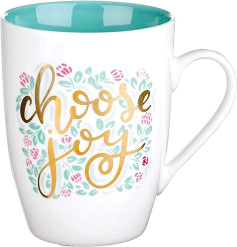 Teal Interiors, Christian Mugs, Think Positive Thoughts, Kitchenware Products, Christian Art Gifts, Single Serve Coffee Makers, Coffee Cup Gifts, Novelty Mugs, Choose Joy