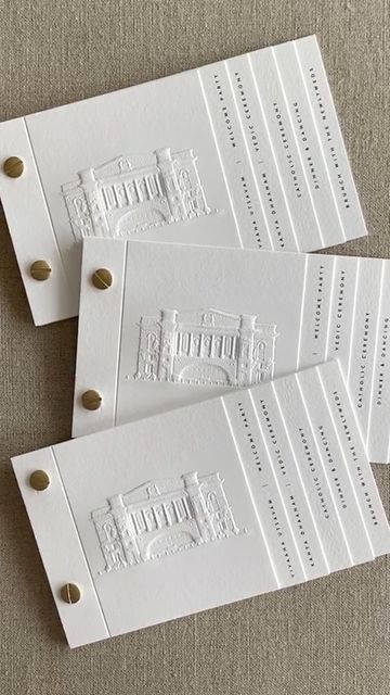 Wedding Invite Booklet, Architect Wedding Theme, Wedding Welcome Booklet, Embossed Menu Card, Embossed Wedding Invitations Elegant, Wedding Menu Booklet, Wedding Invitations Booklet, Wedding Embosser Ideas, Paper Embossing By Hand